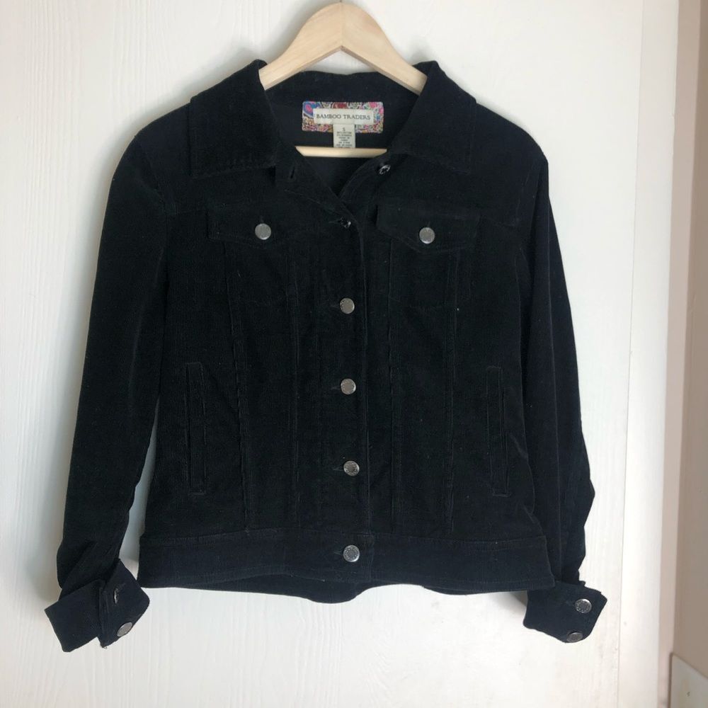 Bamboo TradersCorduroy Black Button Down Jacket